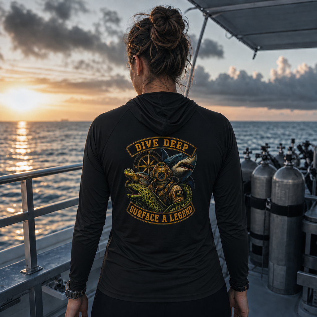 Dive Deep / Surface a Legend — Lightweight Sun Hoodie