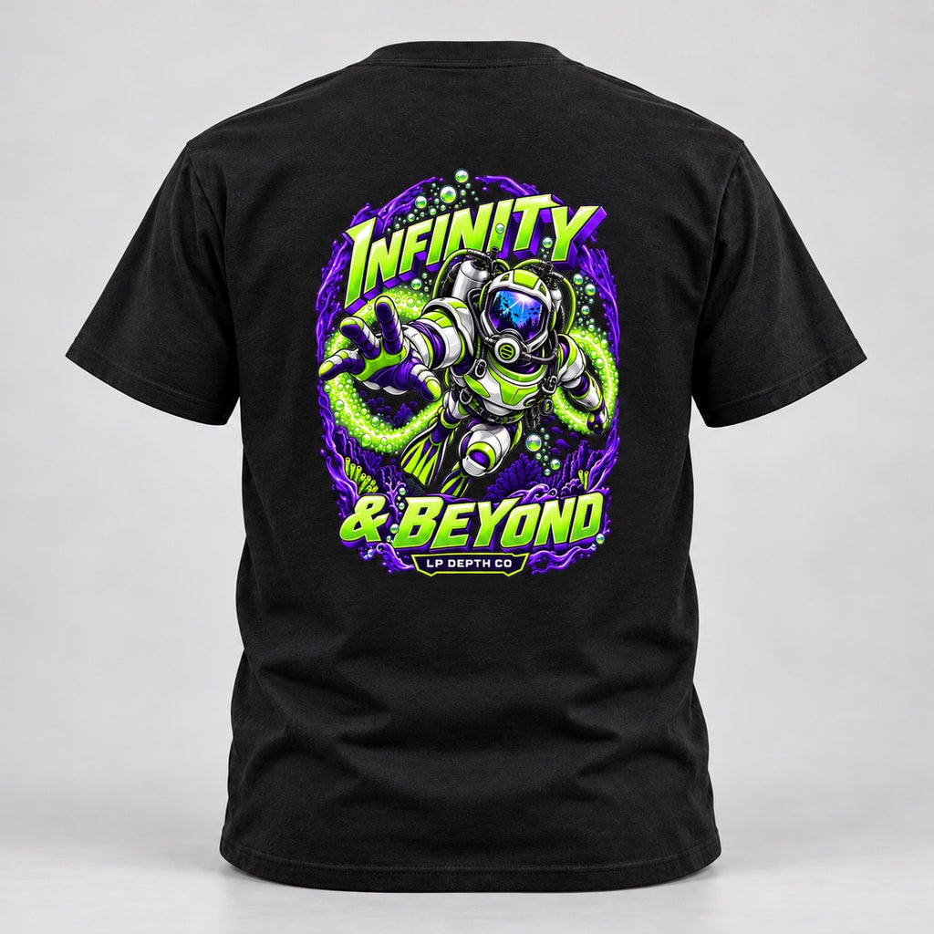 infinity black tee back