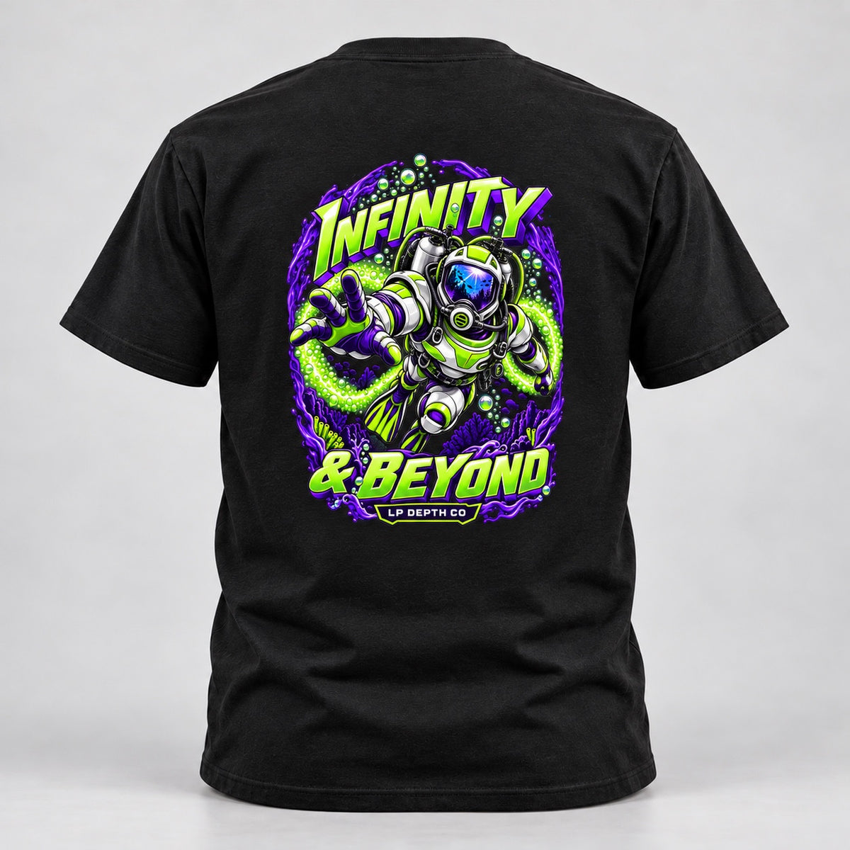 infinity black tee back