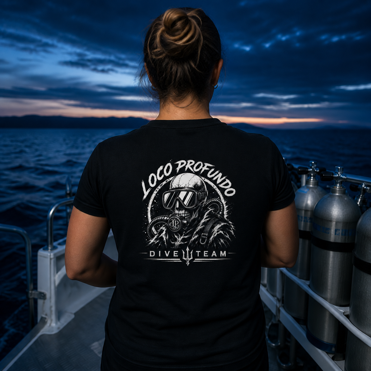 Loco Profundo Dive Team — New Loco White — Short-Sleeve Tee