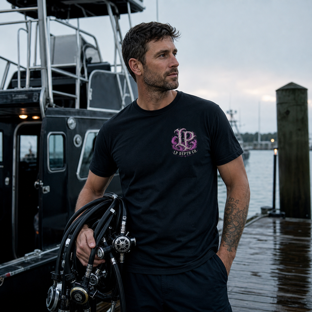 Love Lives Deep black tee — second lifestyle view