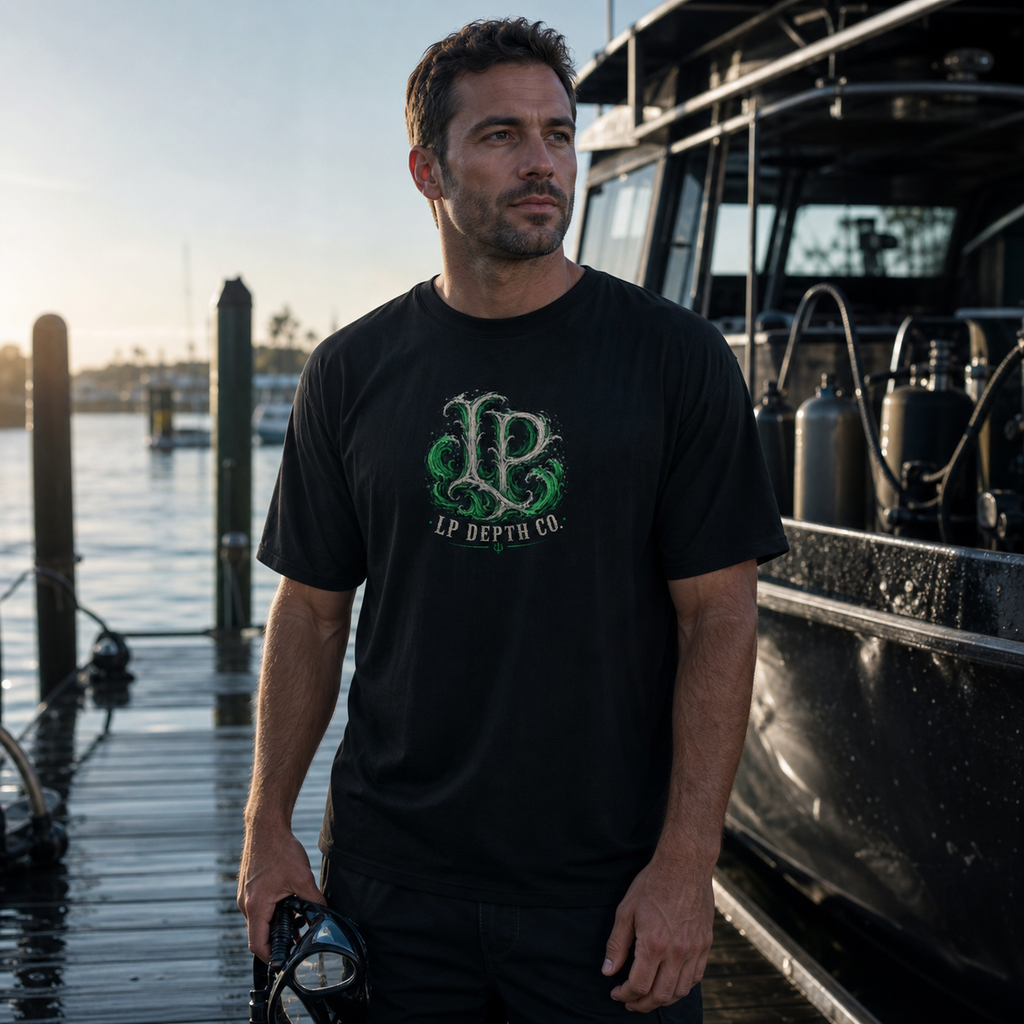 Slow Is Smooth black tee — second lifestyle view